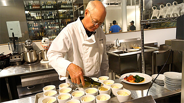 Sometimes a meal with friends and community means elevating the flavor profile or getting them to try something outside their wheelhouse. For this dinner, that meant combining creamy vanilla ice cream with jalapeño olive oil.