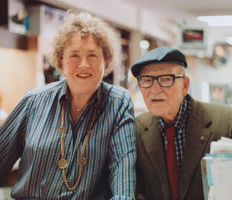 Julia with her husband Paul Child, circa 1989. 