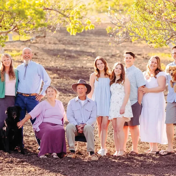 Vincent family photo on the farm.