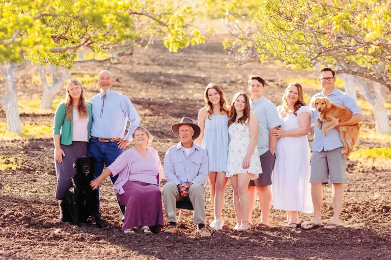 Vincent family photo on the farm.