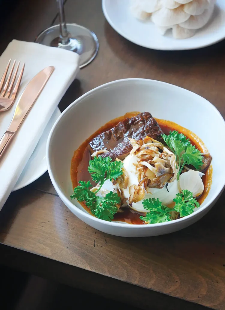 Braised Short Rib with Oyster Mushrooms at First & Oak