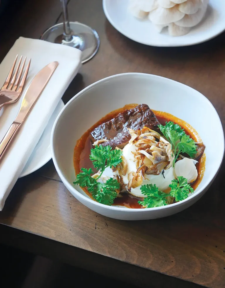 Braised Short Rib with Oyster Mushrooms at First & Oak