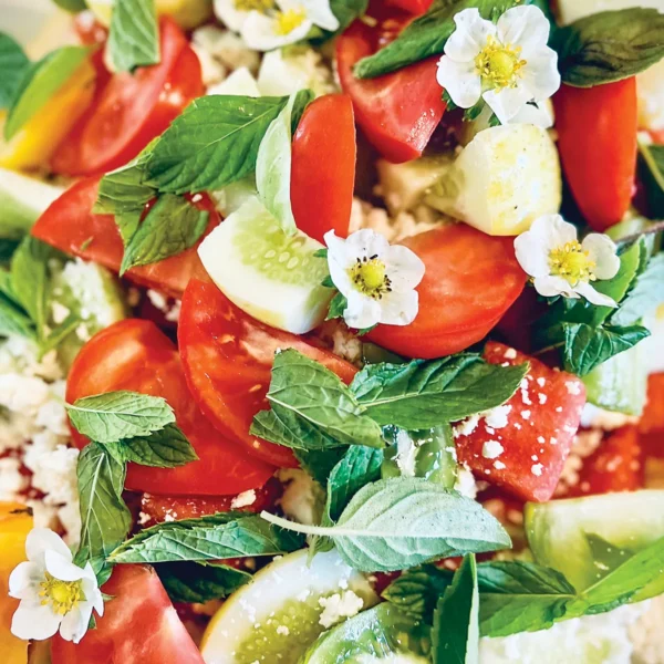 Summer Watermelon and Lemon Cucumber Salad.