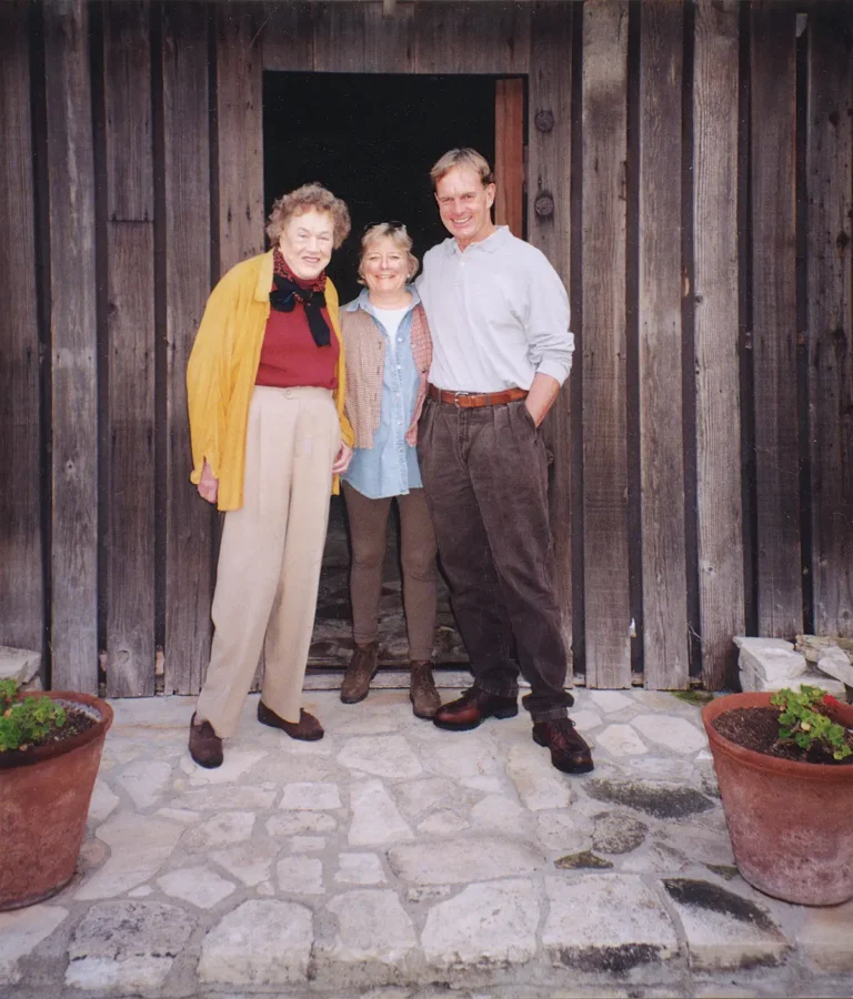 Julia Child with Richard and Thekla Sanford in the 1980s.