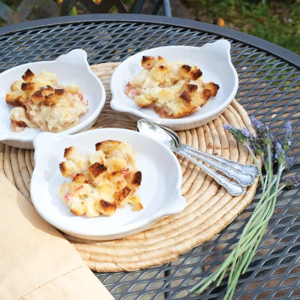 Rhubarb Bread Pudding