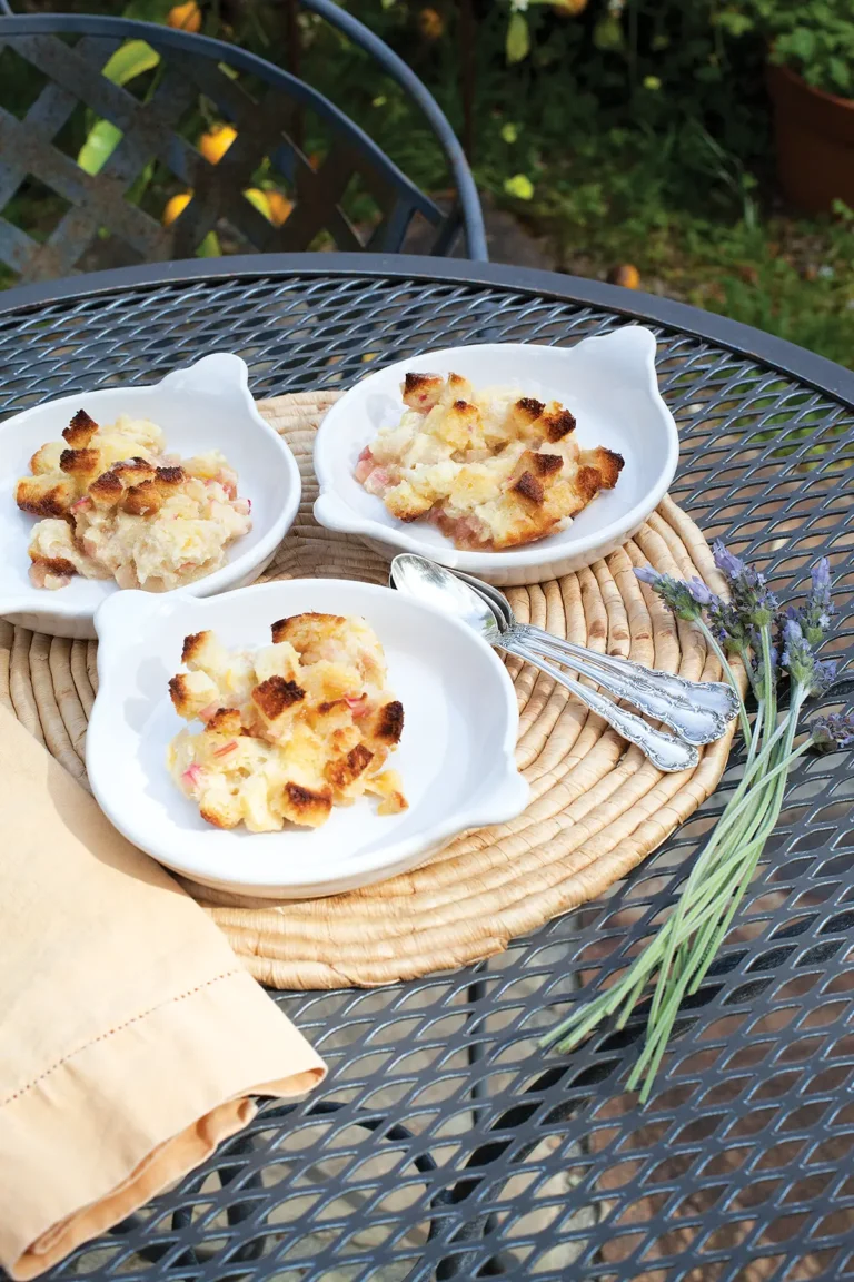 Rhubarb Bread Pudding