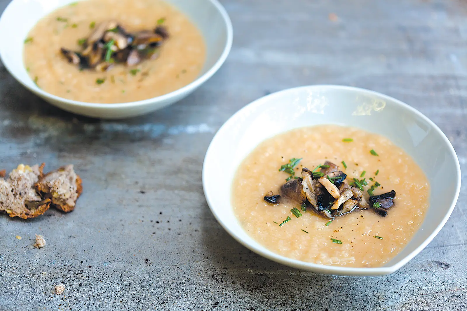 Roasted Parsnip Soup with a Sauté of Wild Mushrooms - Edible Santa Barbara and Wine Country