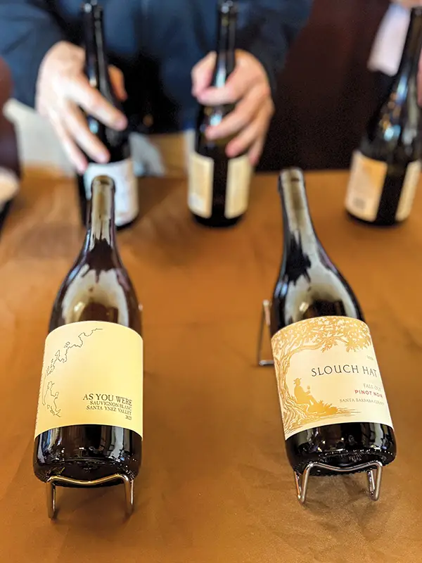Bottles of Slouch Hat wines.