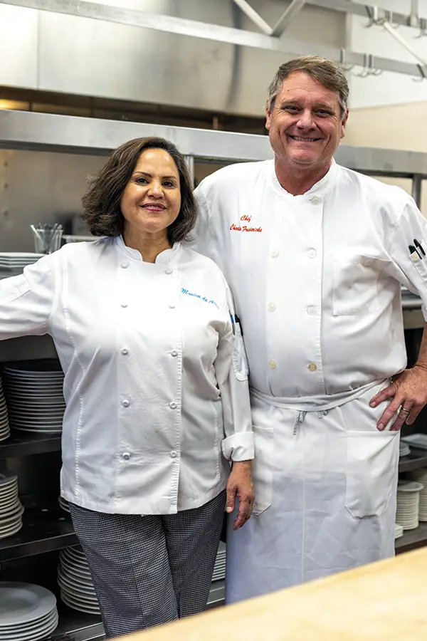 Maître d' Monica de Alba and Chef Charlie Fredericks.