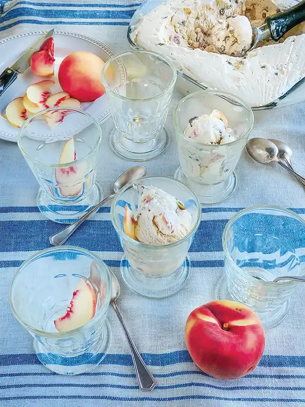 Peach and Pistachio Semifreddo