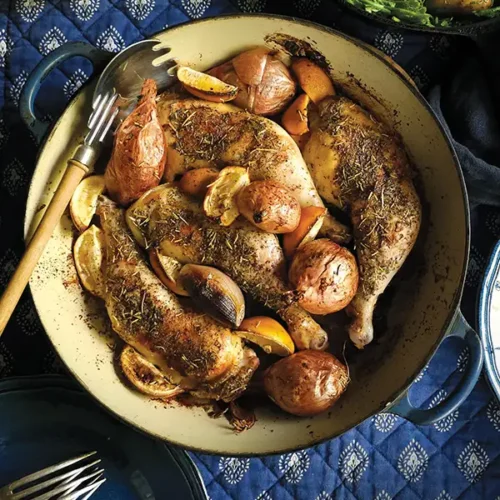 Lemon and Shallot Roast Chicken.
