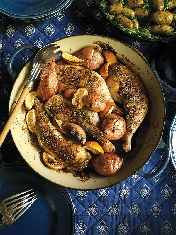 Lemon and Shallot Roast Chicken.