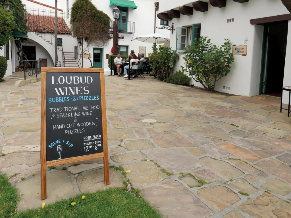 Loubud Wines sign in front of their tasting room.
