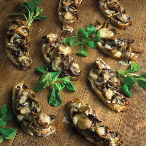 Wild Mushroom and Taleggio Crostini.