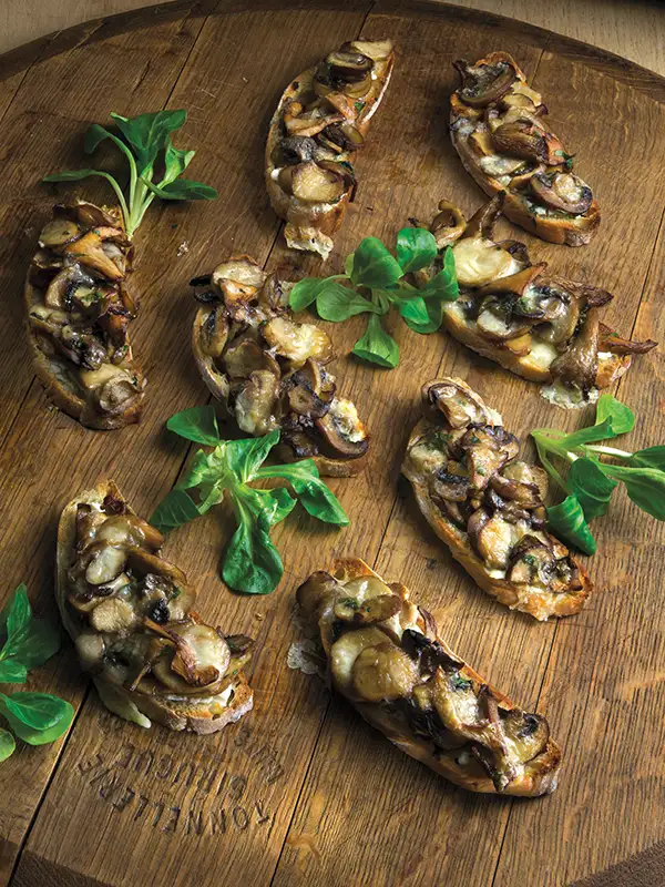 Wild Mushroom and Taleggio Crostini.