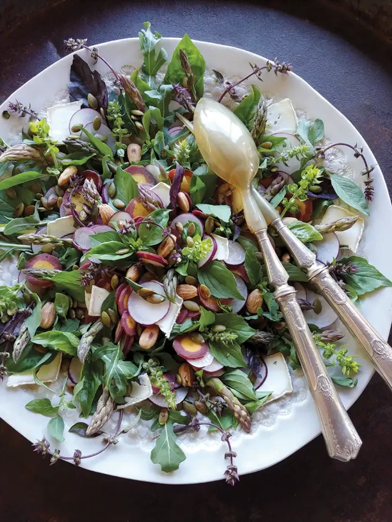 Arugula, Asparagus and Basil Salad.