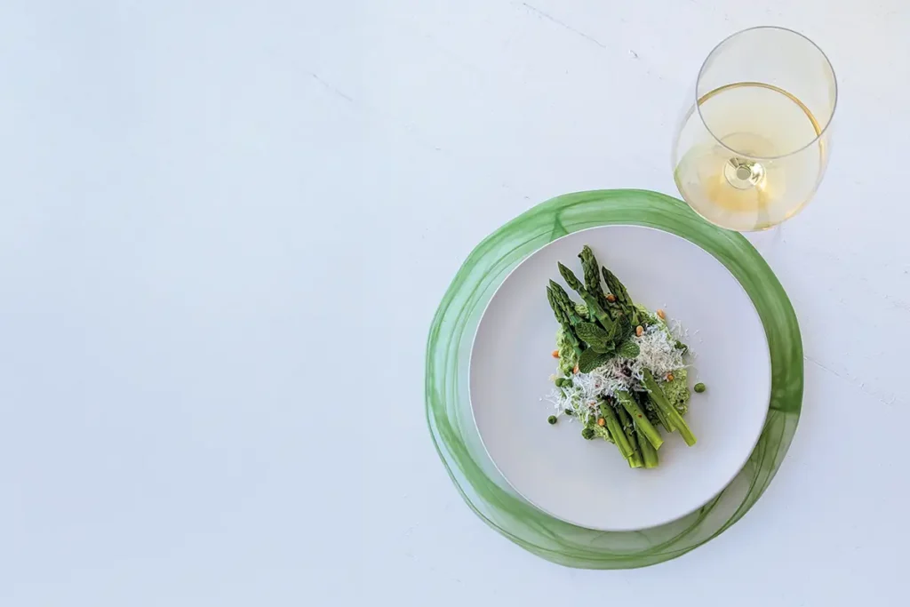 Asparagus with Pea and Mint Ricotta at Pico