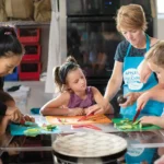 Children learn to cook at Apples to Zucchini Cooking School.